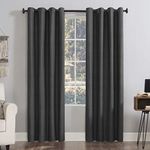 Sun Zero Columbia 2-Pack Thermal Energy Saving 100% Blackout Grommet Curtain Panel Pair, 50" x 95", Charcoal Gray