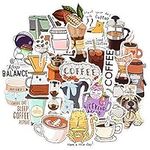 Waterproof Vinyl Stickers for Laptops Luggage Guitar Car Decals (50 Pcs Coffee Style)