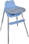 Esquire 3 in 1 - Easy to Clean Bobo Blue Baby Dining Chair with Footrest and Tray, Upto 20 kgs