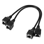 uxcell RJ45 Extension Cord, Ethernet LAN Female to Female Network Cable, 30cm 1ft Internet Networking LAN Adapter Connector Cable for Home and Office, 2 Pcs Black