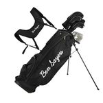 Ben Sayers M8 13-Piece Golf Package Set | Complete Mens Set | Full 12 Clubs Graphite/Steel Shafts with Stand Bag | Driver, Woods, Hybrids, Irons, Wedges & Putter (Left Hand - Black/Grey)