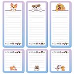 6 Pcs Funny Dog Magnetic Notepads for Refrigerator Dog Grocery List Magnet Pad for Fridge Magnet Note Pad Grocery List Shopping List for Teachers Coworkers School Classroom Office Supplies, 2 Designs