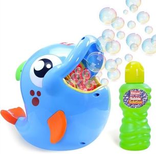 kidzlane Shark & Dolphin Bubble Machine (2 Pack) – Bubble Machine for Toddlers and Kids Outdoor – 2 Bubble Makers for Kids Outdoor or Parties – Each Bubble Blower 500+ Bubbles per Minute