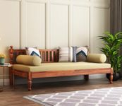 PS DECOR Sheesham Wood Sofa 3 Seater Sofa Cums Diwan Bed for Home Living Room Hotels Wooden Couch Diwan Sofa Settee for Living Room and Office | Three 3 Seater Sofa (Teak Finish)