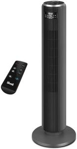Levoit 23dB Silent Tower Fan for Bedroom, Standing Fan that Blows Cold Air for Home, Remote, 90° Oscillation, 12H Timer, 5 Speeds, 4 Modes, Bladeless 36 inch, Gray