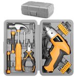Hi-Spec 19pc 3.6V USB Small Power Screwdriver & Home DIY Tool Kit Set. Cordless & Rechargeable Electric Screwdriver and Compact Hand Tool Box Set