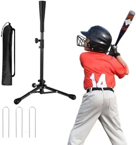 Kids Baseball Tee, 20.87 to 31.29 Inches Batting Tees for Baseball with Carry Bag, Portable Stable Baseball Tees for hitting, Tripod Tanner Tee for Baseball Practice Stand Aged 3-8 Years (Black)