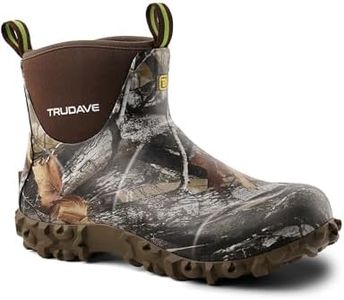 Trudave Ankle Rubber Boots for Men with Steel Shank, Reliable 6mm Neoprene Waterproof Insulated Rain Boots, Garden Shoes, Camp Outdoor Snow Mud Boots for Farming, Hunting, Lawn Work