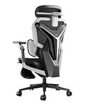 AutoFull G7 Ergonomic Office Chair, 3-Zone Dynamic Lumbar Support, 360° Armrests, CloudTech Mesh, 140° Recline, Footrest, Detachable Back Armor, Desk Chair for Office & Gaming, Black