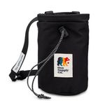 Oso Supply Co - Chalk Bag for Rock Climbing, Bouldering Chalk Bag Bucket with Quick-Clip Belt, Zippered Pockets and Pouch - Perfect Indoor/Outdoor Rock Climbing Gear Equipment (Black)