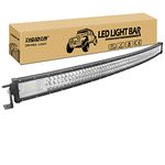 RIGIDON Curved Thin Slim Led Light Bar 50 inch 648W, 7D Tri row 12V 24V Fog Light for Car Off road Truck SUV UTE ATV 4x4, Flood Spot Combo Beam, Waterproof Driving Work Lamp, 6000K White Lighting