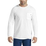 Dickies Men's Big and Tall Temp-iq Performance Cooling Long Sleeve T-Shirt, White, X-Large