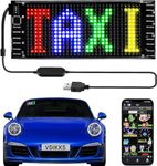 VDIKKS LED Taxi Sign Mini Programmable FPCB Flexible Matrix Panel Small Screen Animation Text Message Scrolling LED Display for Car, Shop, Bar, Party, Business Festival 6.7x2.8 inch