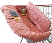 Shopping Cart Cover for Baby or Toddler 2-in-1 High Chair Cover Universal Fit for Boy or Girl Includes Carry Bag Machine Washable Fits Restaurant Highchair (Pink Dots)