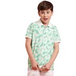 Li'l Tomatoes Boy's Floral Regular Fit Polo Shirt (GBT-S24-1404_LTGREEN 14 Years-15 Years)