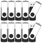 10 X MOSDART 2GB USB2.0 Bulk Flash Drives Small Capacity 360° Rotation Thumb Drives Jump Drive Memory Stick Zip Drive with Led Indicator,Black - 10pack(Unbranded)