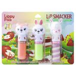 Lip Smacker Lippy Pals 3 Pack Lip Kit- Unicorn/Panda/Kitten Foxy Apple/Hoppy Carrot Cake/Straw-Ma Llama Berry