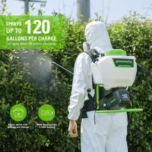 Greenworks 40V Cordless Backpack Sprayer, 4 Gallon, 5 Tips, 25ft Spray