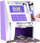 2022 Upgraded ATM Piggy Bank for Real Money for Kids Adults with Debit Card, Bill Feeder, Coin Recognition, Balance Calculator, Digital Electronic Savings Safe Machine Box