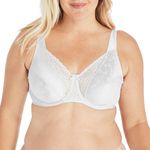 Playtex Womens Secrets Full-Figure Underwire Bra, Beautiful Lift Full-Coverage Underwire Bra, White, 36B