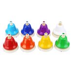 Handbells 8-Note Diatonic Colorful Hand Bells Set Musical Instrument Coloful Percussion Instrument for Family Activity School Wedding