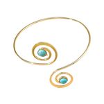 El Regalo 1 PC Fancy Spiral Cuff Armlet- Vintage Boho Style Fashion Arm Bands for Girls & Women (Green Beads Spiral)