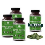 SAPTAMVEDA Premium Supergreen 120Tablets (Pack of 4) | Natural Multivitamin | Contains Moringa, Wheatgrass, Spirulina & Barely Grass