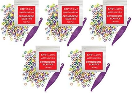5/16 Inch Orthodontic Elastic Rubber Bands, 500 Pack, Neon, Light 2.5 Ounce Small Rubberbands Dreadlocks Hair Braids Fix Tooth Gap, Free Elastic Placer for Braces
