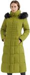 Orolay Women's Long Down Coat with Hood Warm Puffer Jacket Fruitgreen XS