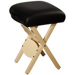 Master Massage Tables Lightweight Wooden Handy Folding Massage Stool-Black