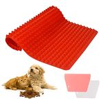 GWAWG Non Stick Silicone Pyramid Pan Dog Treat Mould Mini 1.2cm Hemisphere Mat Baking Reusable Oven Bpa Free Red Use for Pet Snacks Cakes Breads Jellies Ice Creams Handmade Soaps