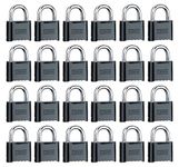 Master Lock 178D Set-Your-Own Combination Padlock, Die-Cast, Black, 24-Pack