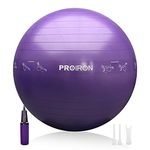 PROIRON Extra Thick Exercise Ball with Postures Shown, Yoga Ball 55cm 65cm 75cm, Anti-Burst Gym Ball, Swiss Ball with Pump for Yoga, Pilates, Fitness