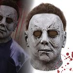 Michael Myers Masks Adult, Full Head Horror Micheal Myers Face Mask With Hair Scary Halloween Kills Horror Cosplay Costume Latex Props (Style 05)