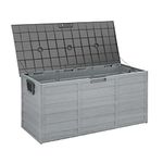 HOHAOO Garden Box, 300 Litre Storage Box, Cushion Box, Outdoor Storage Boxes, Deck Boxes, Waterproof Garden Chest, Plastic Storage Box for Patio Furniture, Garden Tools, Pool Accessories