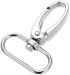 1-inch Silver Curved Lobster Clasps Swivel Trigger Clips Snap (Pack of 20)