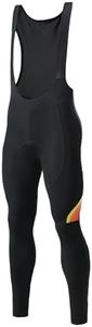 Santic Cycling Bib Tights Men Bib Shorts Padded Cycling Bib Pants Long Padded with Pocket Red S
