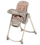 Maxi-Cosi Minla Plus 6-in-1 Evolutionary Highchair, 0 to 14 Years, Max. 60 kg, One Hand Swivel Tray, 4 Wheels, 9 Heights, 5 Reclining Positions, Adjustable Children's High Chair, Elegance Terra
