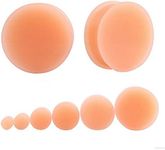 Pair of Peach/Flesh Skin Tone Silicone Double Flared Plugs Hiding Hide Hider Retainer Ear Gauges Body Piercing Jewelry (5/8"(16mm))