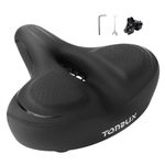 TONBUX Wide Bike Seat for Men Women Comfort, Comfortable Bicycle Seat Cushion, Memory Foam Bike Saddle Compatible with Peloton/Commuter/Stationary/Cruiser/Ebike