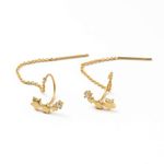 Via Mazzini Gold Plated Stars Design Sui Dhaga Needle And Thread Dangle Earrings For Women And Girls (ER2330)