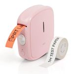 PRT Label Makers Machine with Tape Built-in Cutter Portable Bluetooth Handheld Sticker Printer for Home Office Organization iOS Android Mini Inkless Labeler USB Rechargeable- Pink