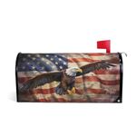 SUABO American Flag Vintage Bird Mailbox Cover Magnetic Mailbox Wrap Post Letter Box Cover Home Decorative for Standard Mailboxes