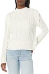 Calvin Klein Women's Petite Long Sleeve Crewneck Effortless Comfort Sweater, Porcelain, Small