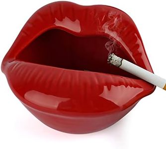 (Dark Red) - Loghot Creative Ceramic Cigarette Ashtrays with Lips Style Fashion Home Decorations (Dark Red)