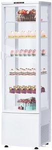 Acekool Commercial Cake Display Refrigerator, 9.8 Cu.FT Single-Door Merchandiser with Interior LED Lighting, Double-Layered Glass, Countertop/Floor Refrigerator, 110v