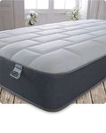 Starlight Beds Essentials Large Brick 3ft Hybrid Spring and Memory Foam Mattress. Budget-Friendly with Elegant Grey Design, Soft Firmness, 7.5 Inch Deep Single Mattress (90x190x19cm)