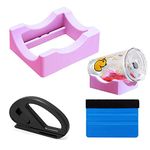 Small Silicone Cup Cradle with Built-in Slot for Crafting Tumblers Use to Apply Decals for Tumblers, Space Saving Tumbler Holder for Cups, Cup Cradle for Tumblers (Pink)