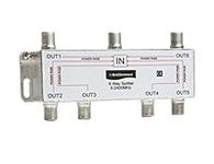 Antiference AS06 6 Way F-Type Indoor TV Signal Splitter,Silver