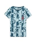 Puma Unisex Kid's Printed Regular Fit T-Shirt (658960_Ocean Tropic-Turquoise Surf